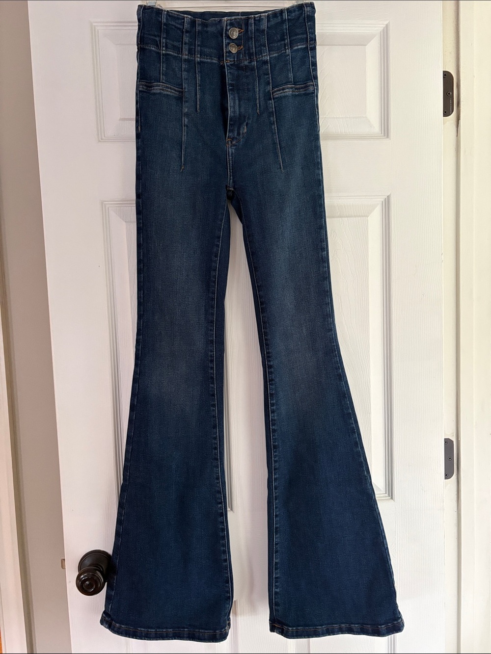We The Free Dark Blue Flare Jeans with High Waist